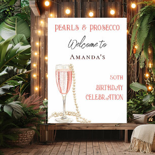 Välkomna till Pears och Proseccos rosa-födelsedag Poster