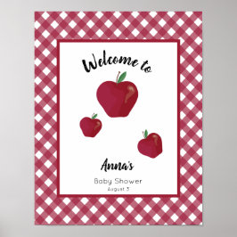 Välkomna till Red Apple Baby-duschen Poster