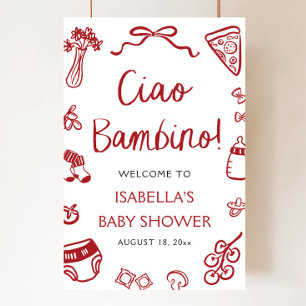 Välkomna till Red Italia Pizza Ciao Bambino Baby S Poster