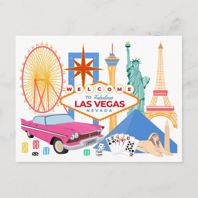 Välkomna till reseturism i Las Vegas Vykort (Framsida)