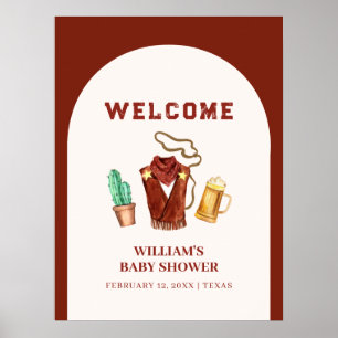 Välkomna till Rodeo Cowboy Cactus Beer Arch Baby S Poster