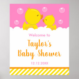 Välkomna till Rubber Ducky Gult och Rosa Baby Show Poster