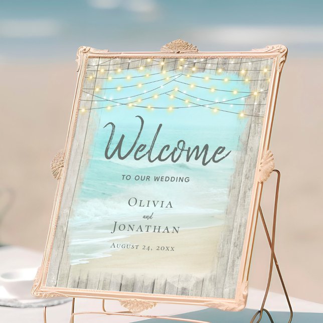 Välkomna till Rustic Beach Ocean Bröllop Poster (Skapare uppladdad)
