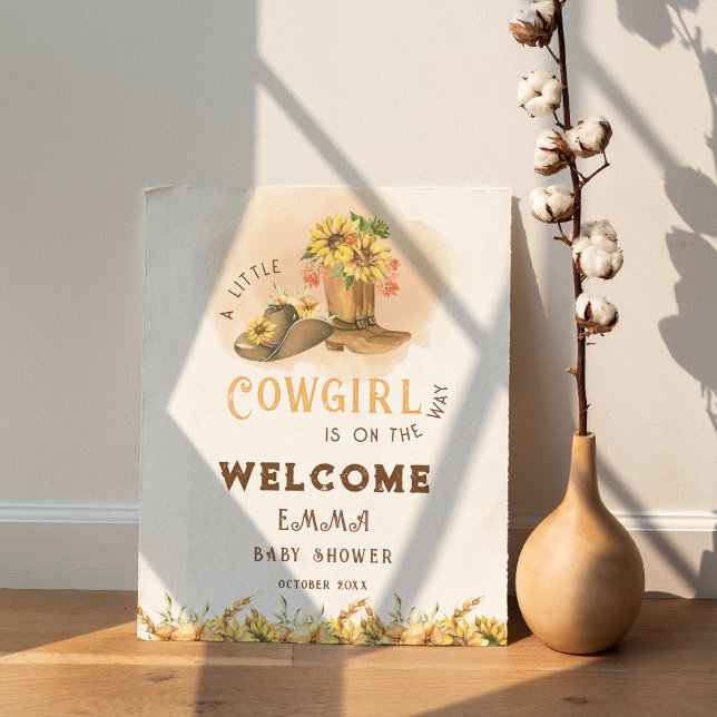 Välkomna till Rustic Boho Vilda western Girl Baby  Poster (Skapare uppladdad)