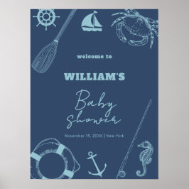 Välkomna till Rustic Fishing Nautical Boy Baby Sho Poster