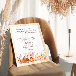 Välkomna till Rustic Little Pumpkin Fall Meadow Poster