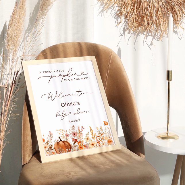 Välkomna till Rustic Little Pumpkin Fall Meadow Poster (Skapare uppladdad)