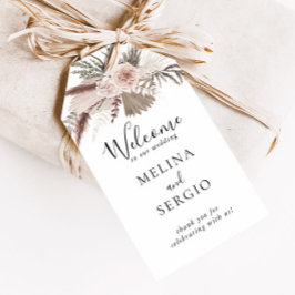 Välkomna till Rustic Ro Guld Blommigt Bröllop Presentetikett