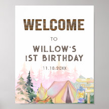 Välkomna till Rustic Rosa Girl Camping Birthday