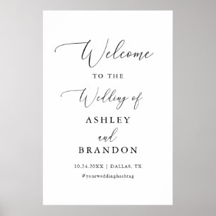Välkomna till Rustic Simple Calligraphy Bröllop Poster