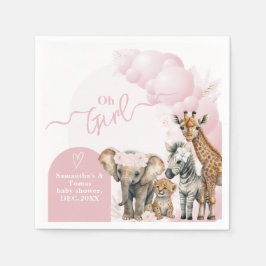 Välkomna till Safari animal Boho Oh Baby Shower Pappersservett