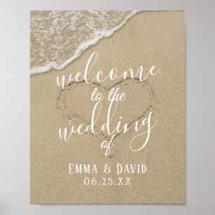 Välkomna till Sand Beach Wedding Poster