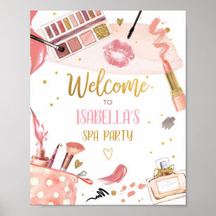 Välkomna till Spa Party Glitz Glam Makeup Girl Poster