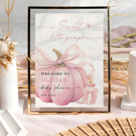 Välkomna till Sweet Little Pumpkin Rosa Baby Showe Poster