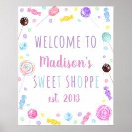 Välkomna till Sweet Shop Candy Birthday Poster