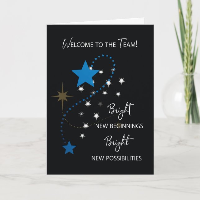 Välkomna till Team Blue and White Stars on Black Kort (Framsida)