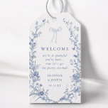 Välkomna till Toile Blue Bow Blommigt Bröllop Presentetikett<br><div class="desc">Välkomsthjälpmedel - Märkre för Toile Blue Bow Blommigt Bröllop</div>
