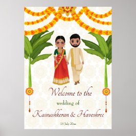Välkomna till Tugu Tamil bröllop-mariget Banan trä Poster
