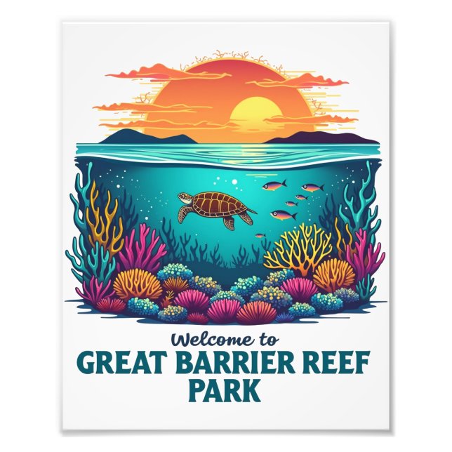 Välkomna till Underbar Barrier Reef National Austr Fototryck (Framsidan)