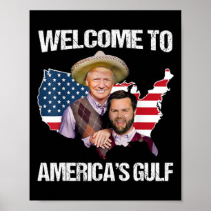 Välkomna till USA:s Bukt Trump Vance Brothe Poster