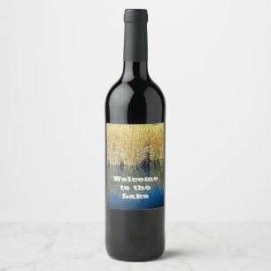 Välkomna till väktaren i Vatten i Sjö Vinflaska Etikett