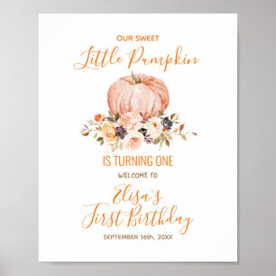 Välkomna till vår lilla sötare Pumpkin 1:a födelse Poster