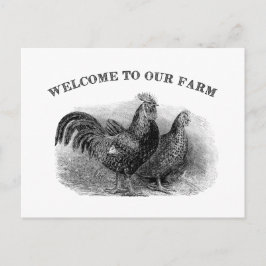 Välkomna till vår Vintage Farm Tupp och kyckling Vykort