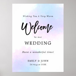 Välkomna till våra Bröllop Pastel Watercolor Poster