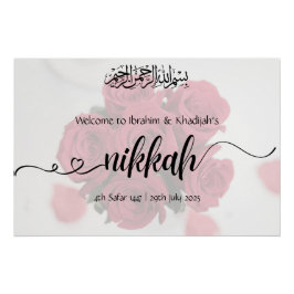 Välkomna till vårt Nikkah - Islamiska Bröllop-teck Perfect Poster