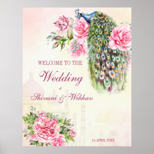 Välkomna till Victorias vintage rosa ros Poster