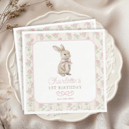 Välkomna till  Vintage Rabbit Bunny Birthday Pappersservett