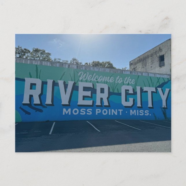 Välkomna till vykortet "River City" Helg Vykort (Framsida)
