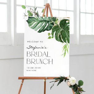 Välkomna till Watercolor Monstera Tropical Möhippa Poster