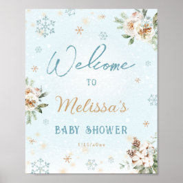 Välkomna till Winter Wonderland Snowflake Baby Sho Poster