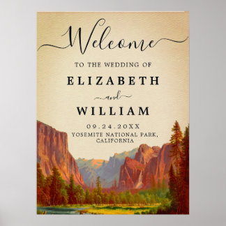 Välkomna till Yosemite National Park Bröllop Vinta Poster