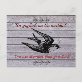 Välkomna uppmuntrande ord vykort