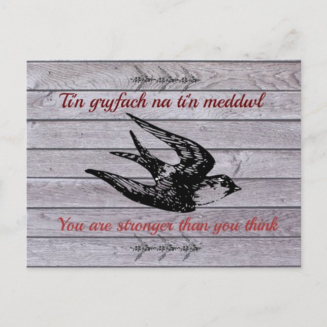 Välkomna uppmuntrande ord vykort (Framsida)