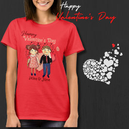 Välkomna Valentine par Hearts Red T Shirt