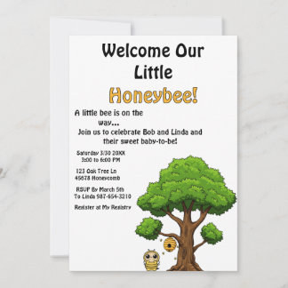 Välkomna vår lilla honeybee Baby Shower-inbjudan Inbjudningar