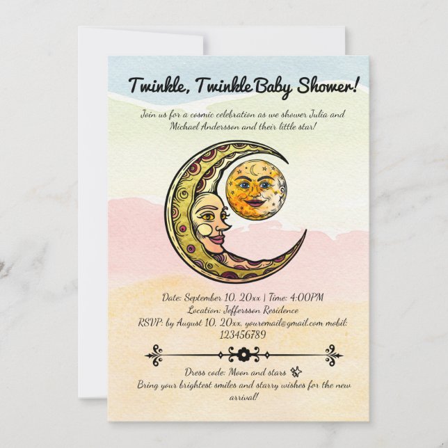 Välkomna vår lilla stjärna inbjudningar (Framsida)