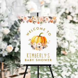 välkomnande av  babydusch i guld poster