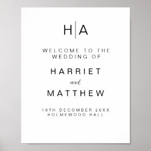välkomnande av monogrammet till vår bröllop Bröllo Poster