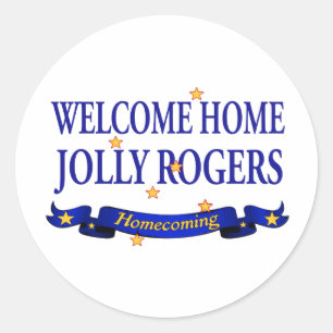 Välkomnande hem- Jolly Rogers Runt Klistermärke