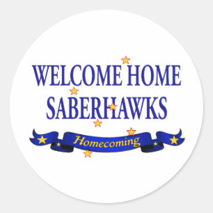 Välkomnande hem- Saberhawks Runt Klistermärke