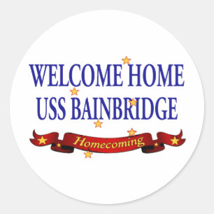 Välkomnande hem- USS Bainbridge Runt Klistermärke