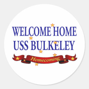 Välkomnande hem- USS Bulkeley Runt Klistermärke