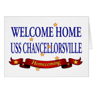 Välkomnande hem- USS Chancellorsville Hälsningskort