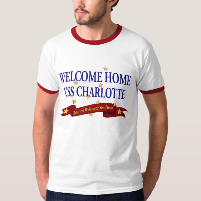 Välkomnande hem- USS Charlotte T-shirt (Framsida)