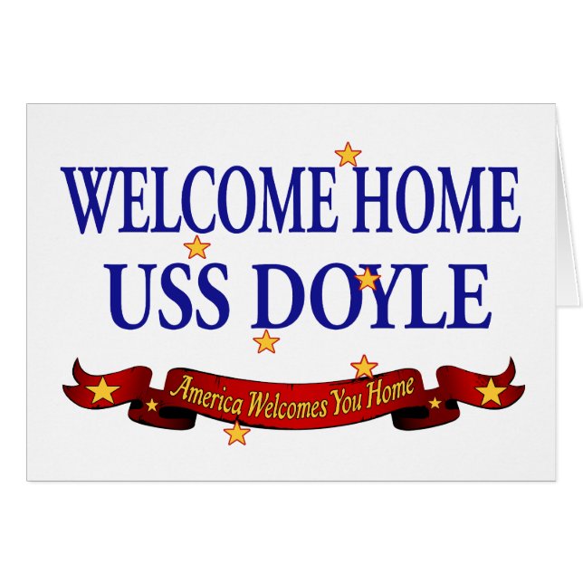 Välkomnande hem- USS Doyle Hälsningskort (Framsidan Horizontal)