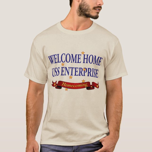 Välkomnande hem- USS Enterprise T Shirt (Framsida)